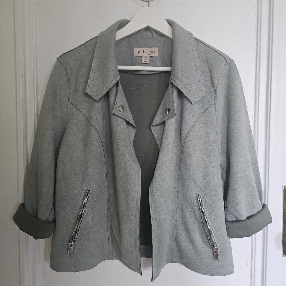 Philosophy republic faux suede mint jacket